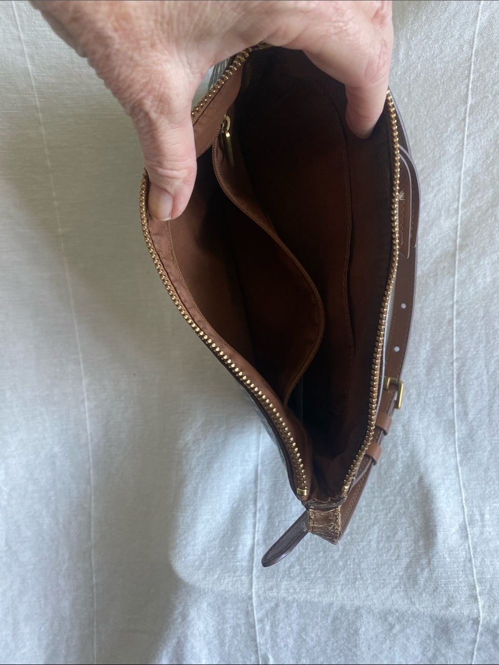 Fossil Brown & Black Pattern Crossbody Bag - Unbranded - Picture 4 of 5